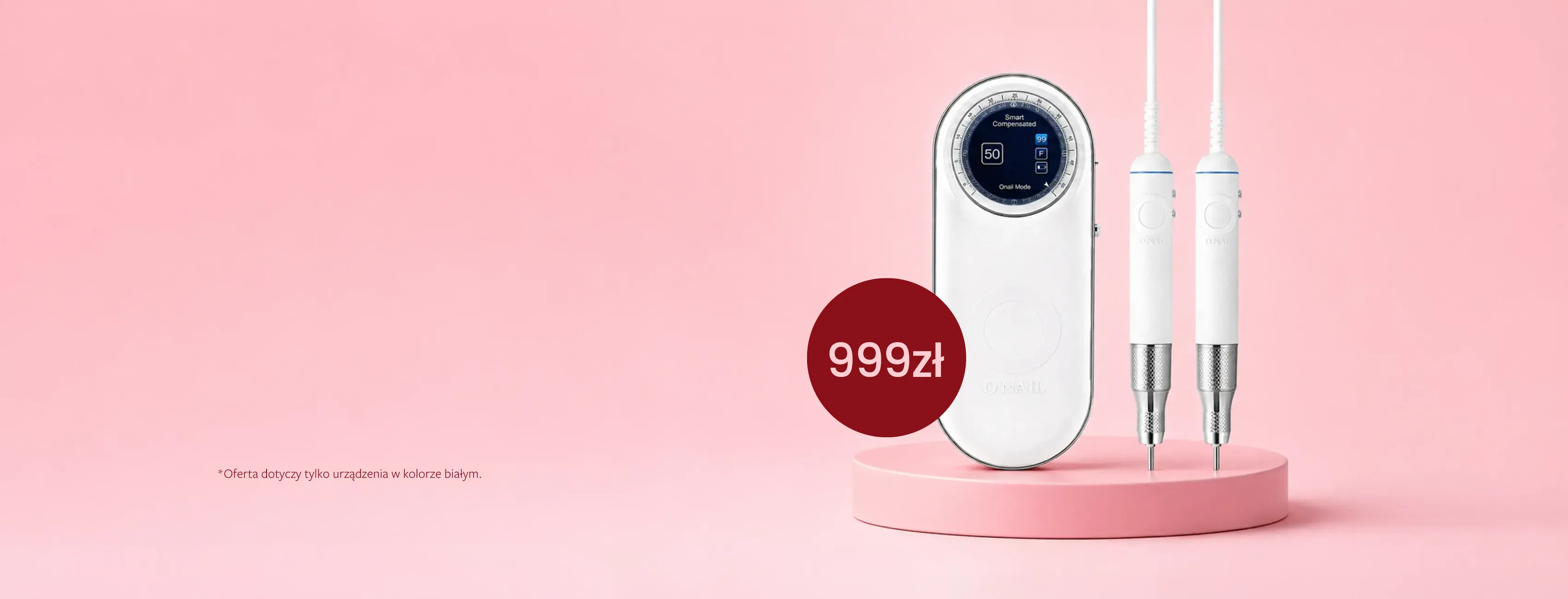 Biała frezarka O Nail Pro Max w cenie 999 zł